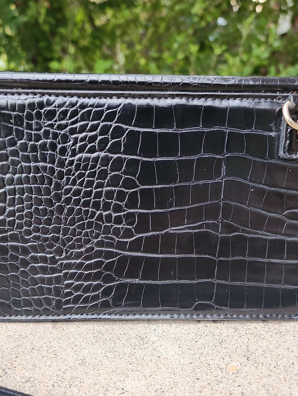 RACHEL ZOE Black Croc-Embossed Pleather Crossbody Bag